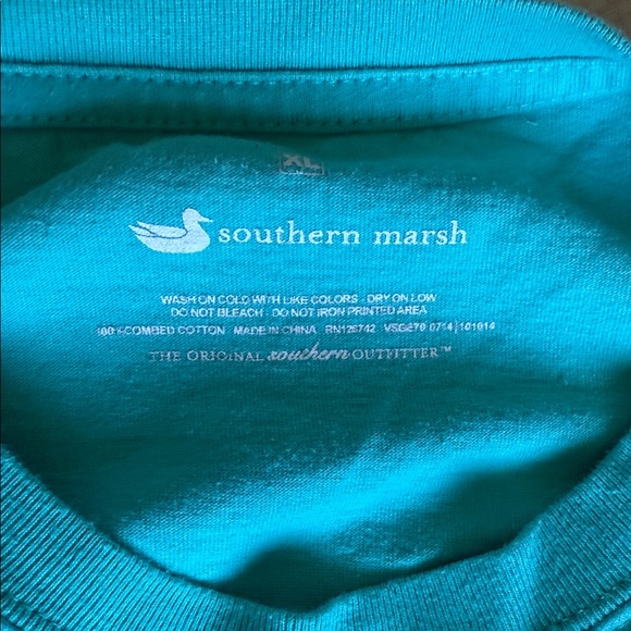 Southern Marsh Aqua/Green Long Sleeve Pocket Tee Expedition Series Size XL - Picture 2 of 6